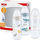 NUK First Choice+ Baby Bottles Safari Set 0-6m 300ml 3 Count BPA-Free