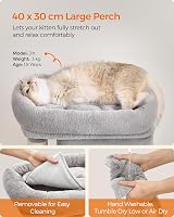 Feandrea Cat Tree Tower 67 cm S Large Perch 2 Caves Scratching Post Light Grey view 4