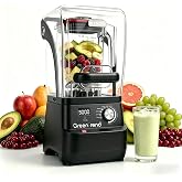 Commercial Blender for Smoothie 65oz Detachable Sound-Dampening Cover 2200W | 5 Blending Programs, 6 Leaves Stainless Steel Blade, Self-Cleaning, for Kitchen,Restaurant,Ice Crush,Shakes,3-Year-Warranty