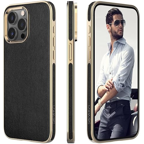 LOHASIC Leather Case for iPhone 15 Pro Max, Business Luxury