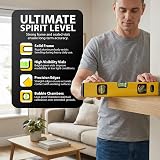 ZENO Spirit Level 3 Set 300mm 600mm 1000mm Magnetic Shock Proof Yellow Black view 4