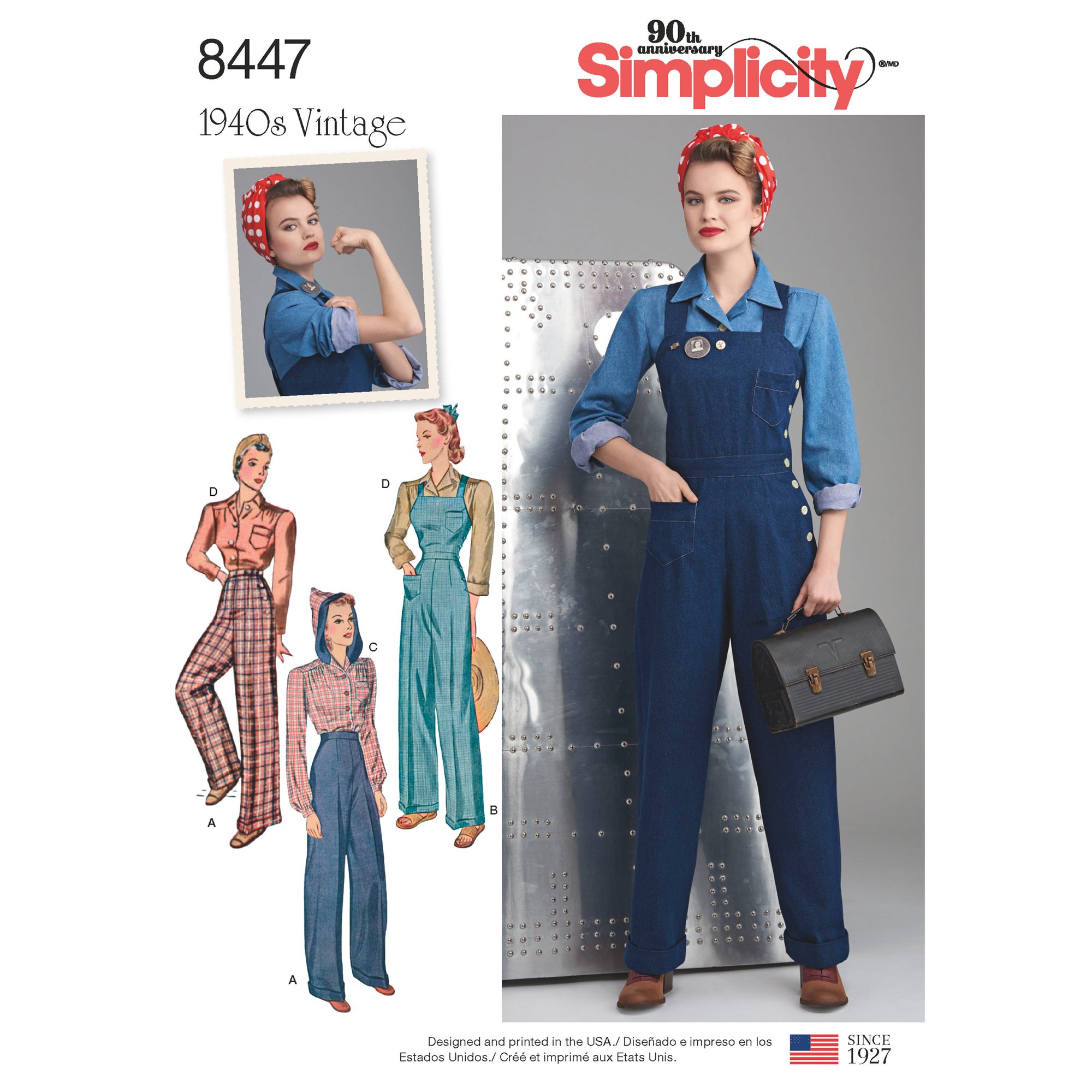 Simplicity 8447Pattern 8447 Women's Vintage Trousers, Overalls and Blouses, Paper, White, U5 (16-18-20-22-24)
