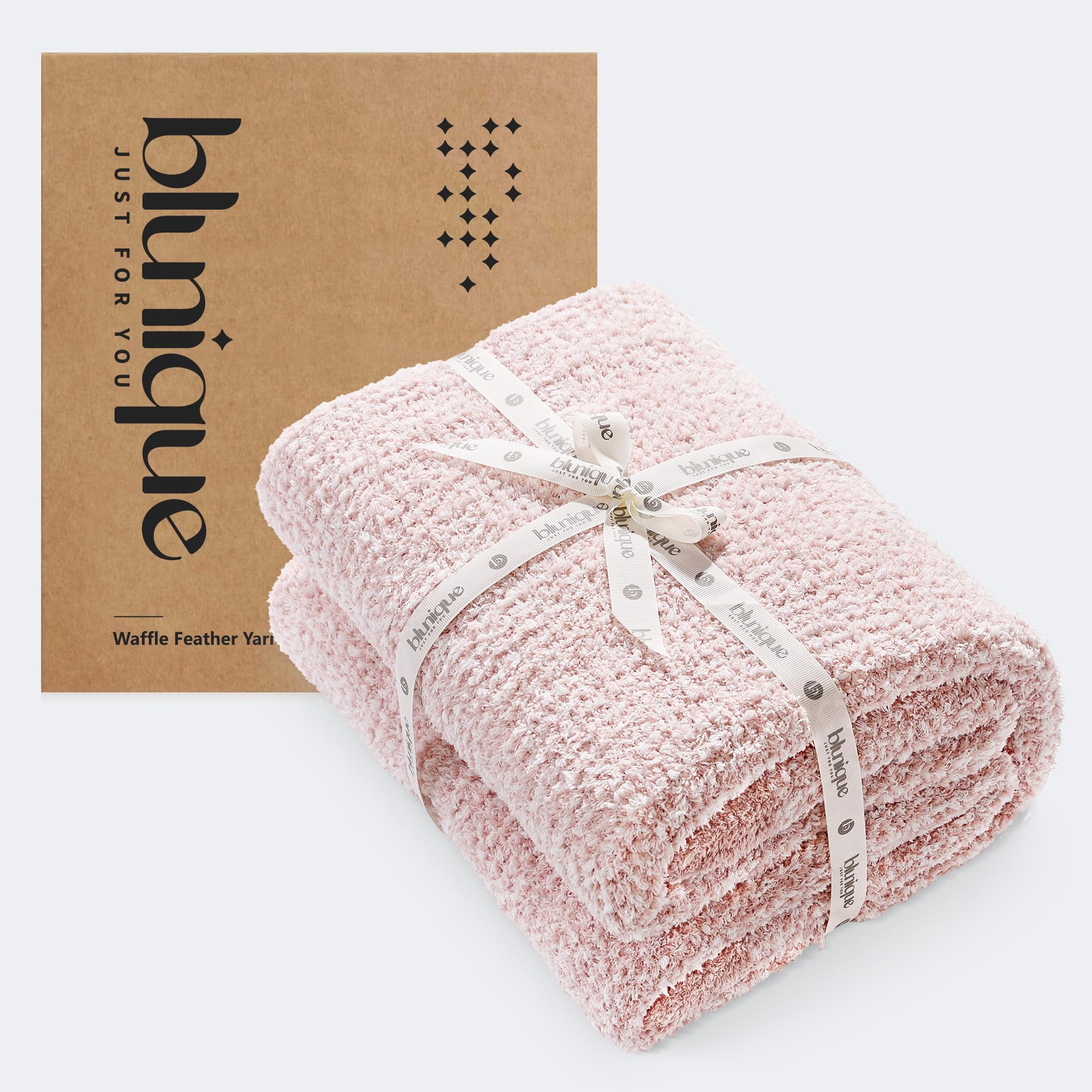 Photo 1 of Super Soft Throw Blanket 60 x 80 Inches, Half-Side Plush Fuzzy Blanket for Couch, Sofa, Bed & Chair, Warm Cozy Lightweight Knit Blanket for Fall & Winter, Pink