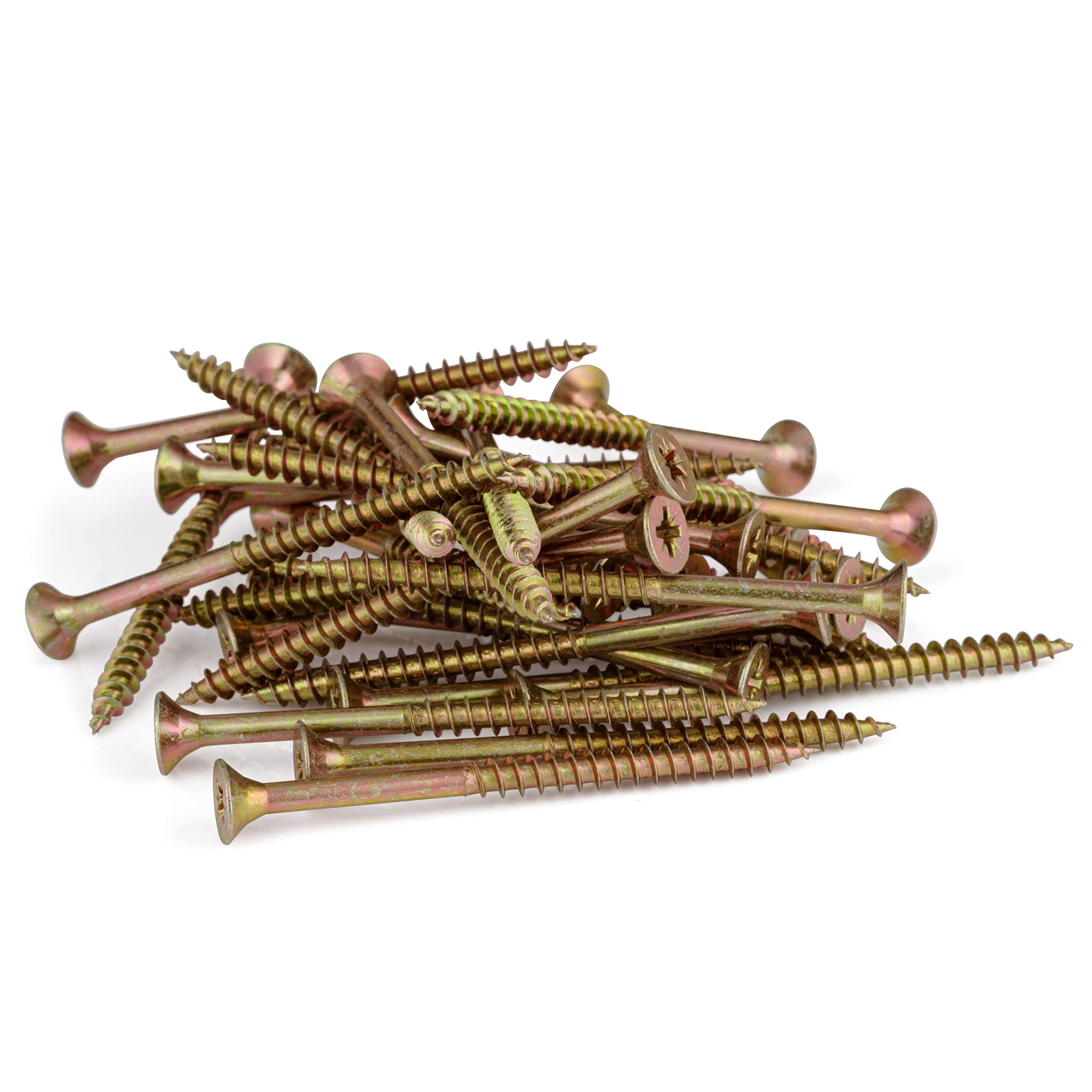 SEQUAL Multi Purpose Screws M5 x 100mm (Box Of 100), Yellow & Zinc, Double Countersunk & Chipboard Screws