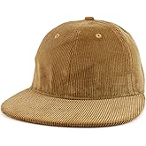Trendy Apparel Shop 100% Cotton Corduroy Casual Flatbill Baseball Cap
