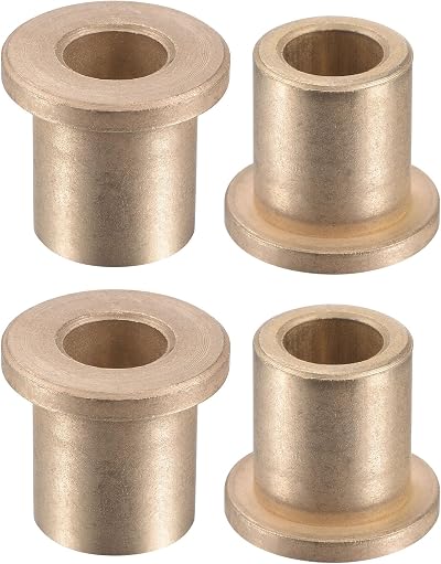 sourcing map Flange Sleeve Bearing 10mm Bore 16mm OD Sintered Bronze Bushing