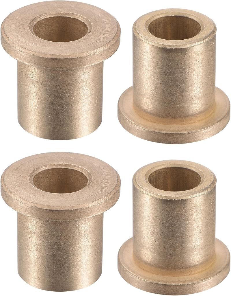 sourcing map Flange Sleeve Bearing 10mm Bore 16mm OD Sintered Bronze Bushing