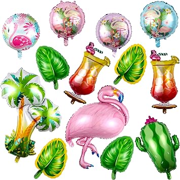 Chuangdi 13 Pieces Hawaiian Party Balloon Decorations Summer Party