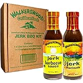 Walkerswood Jerk BBQ Kit - 1 x 12 oz Spicy Jerk BBQ Sauce + 1 x 12 oz Spicy Jerk Marinade (Pack of 2)