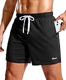 Pudolla Men's Workout Running Shorts with Zipper
