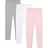 Resinta Toddler and Baby Girls Leggings Pants Full Length Cotton Basic Leggings Multipack Stretchy Soft Tights Pants