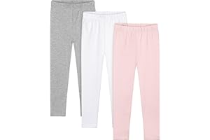 Resinta Toddler and Baby Girls Leggings Pants Full Length Cotton Basic Leggings Multipack Stretchy Soft Tights Pants