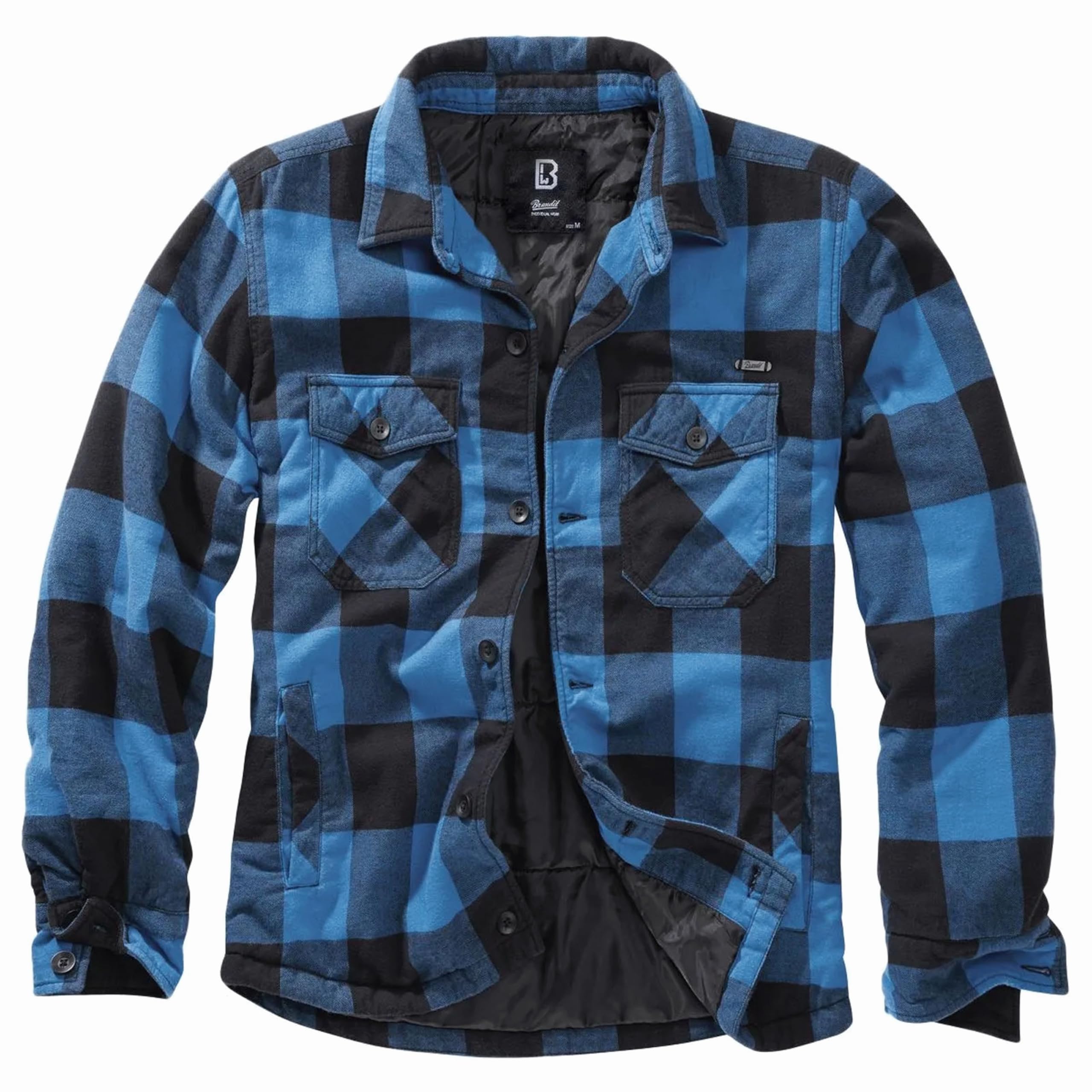 Photo 1 of Brandit Individual Wear Men's Flannel Lumber Jacket Quilted, Black/Blue - XL