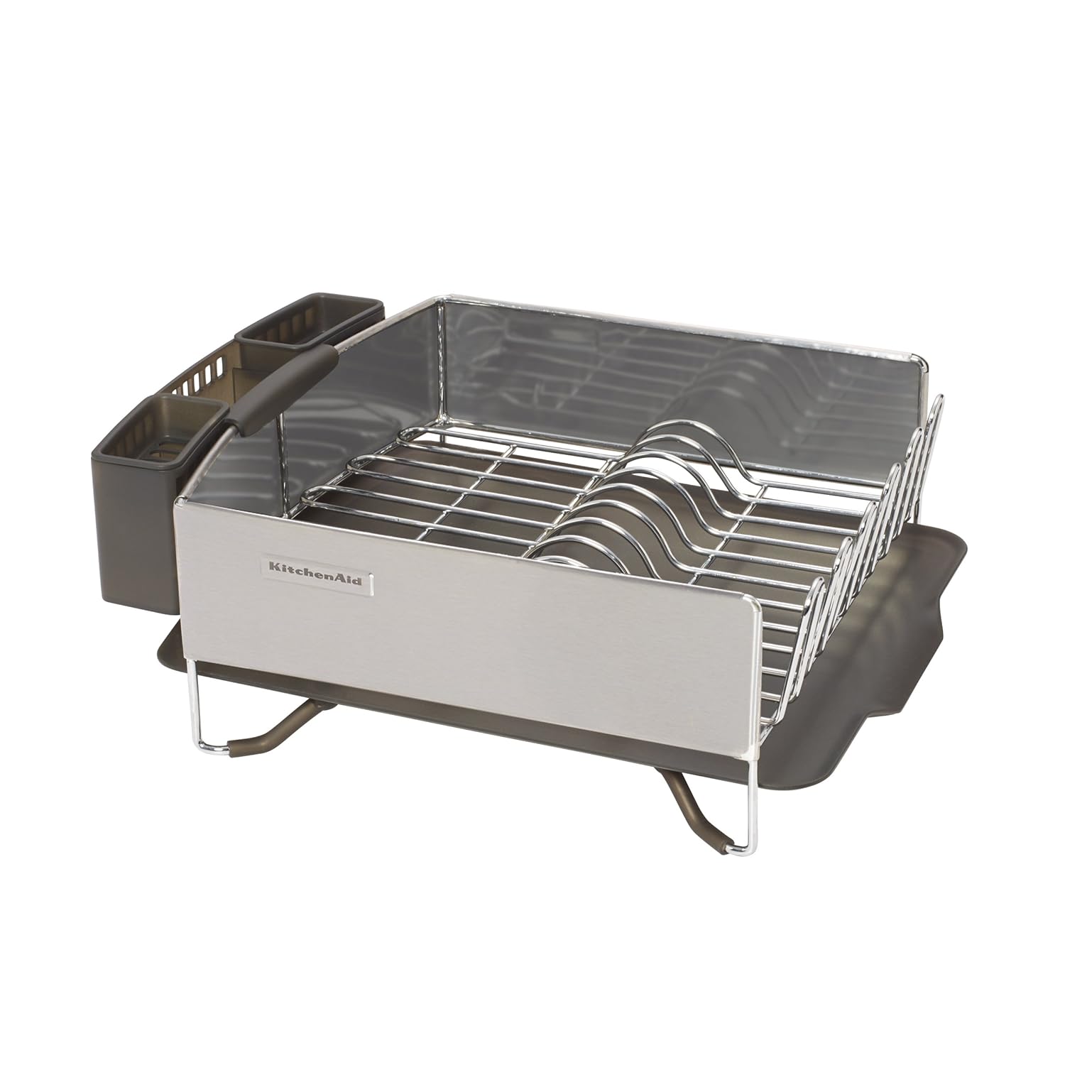 KitchenAid Gourmet Stainless Steel Compact Dish Rack, Gray