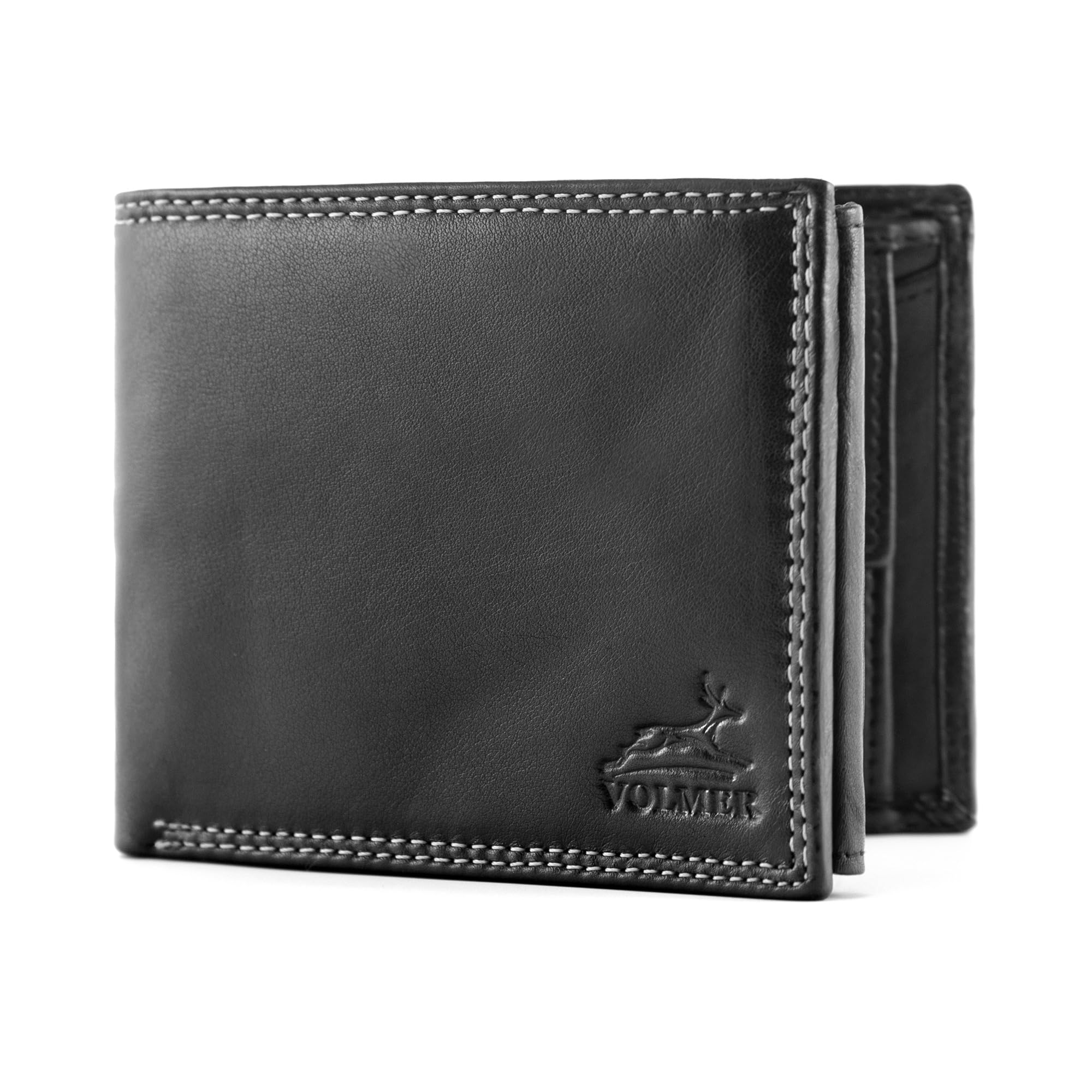 Fa.Volmer Black Full-Leather Men's Wallet in Black with Extra Strong Double Seam with RFID Blocking #VO6Bl — image 1