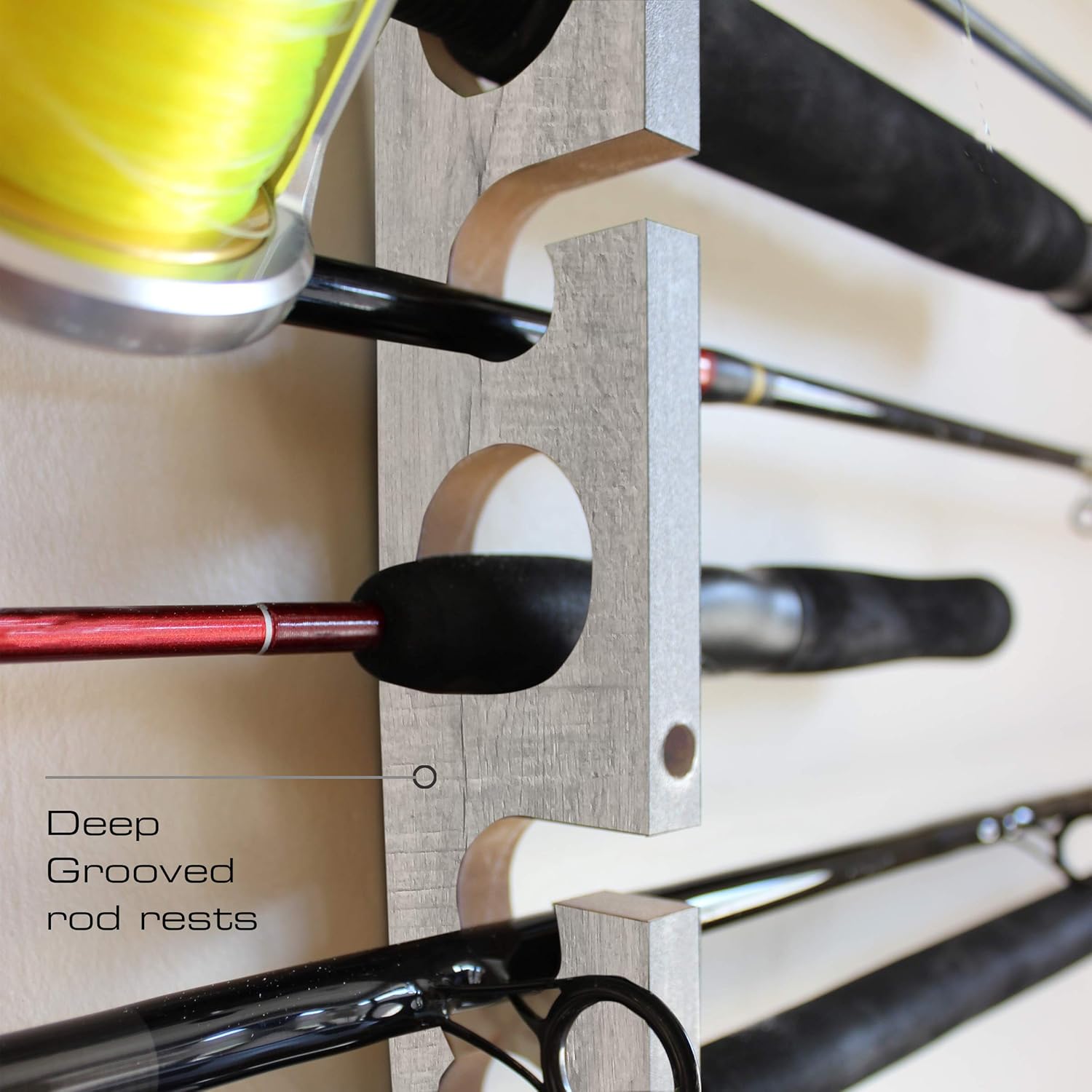 Rush Creek Creations 2 in 1, 11 Fishing Rod/Pole Storage Wall/Ceiling Rack, Barn Wood, One Size (B07M9FYX1P): Sports & Outdoors