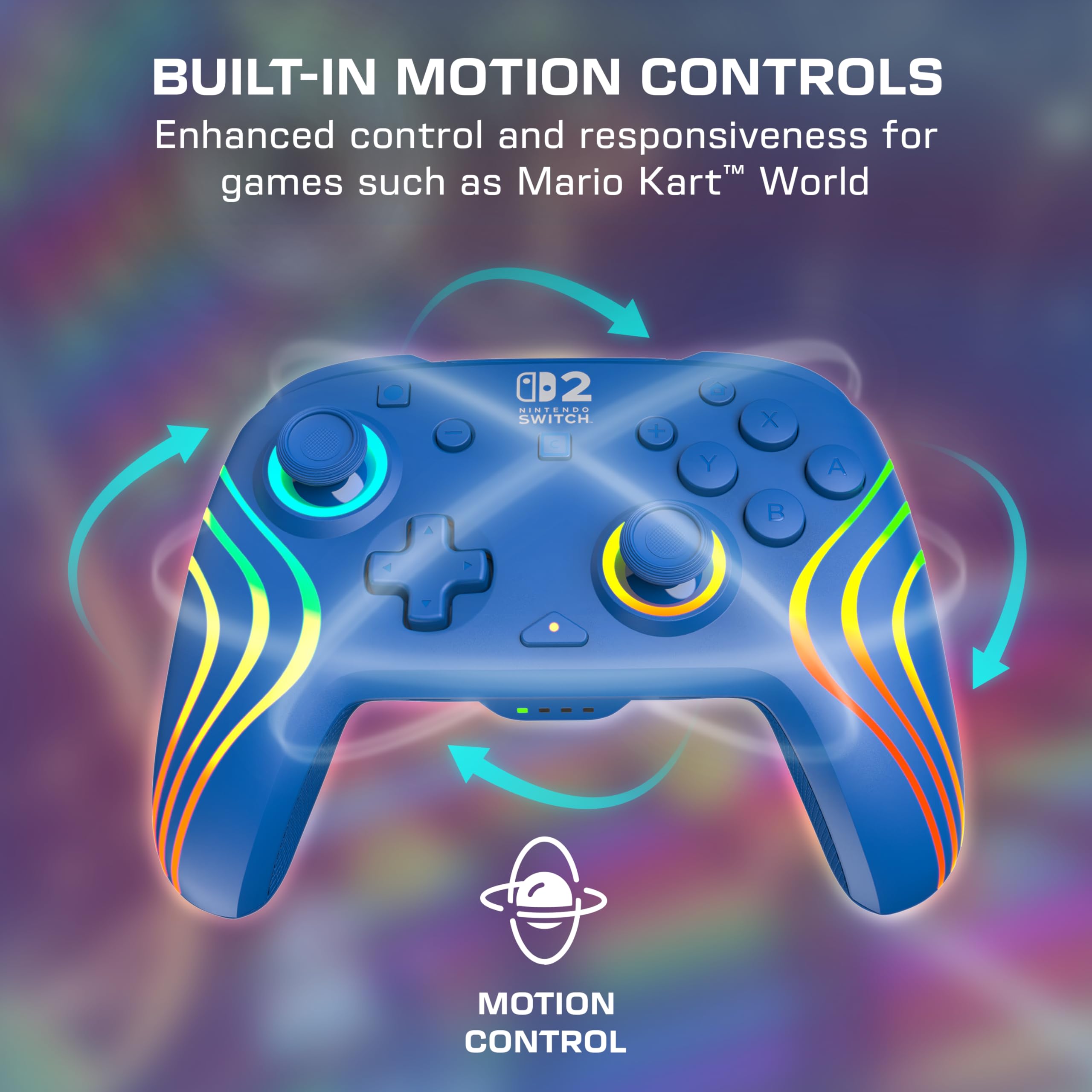 Turtle Beach Afterglow Wave Blau Kabelloser RGB-Gaming-Controller offiziell lizenziert für Nintendo Switch 2 5