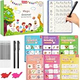 6 Pack Magic Grooved Writing Practice Books Reusable Magical Handwriting Practice for Kids Ages 3-8 Kindergarten Back to School Educational Gift Preschool Valentines Classroom Gift