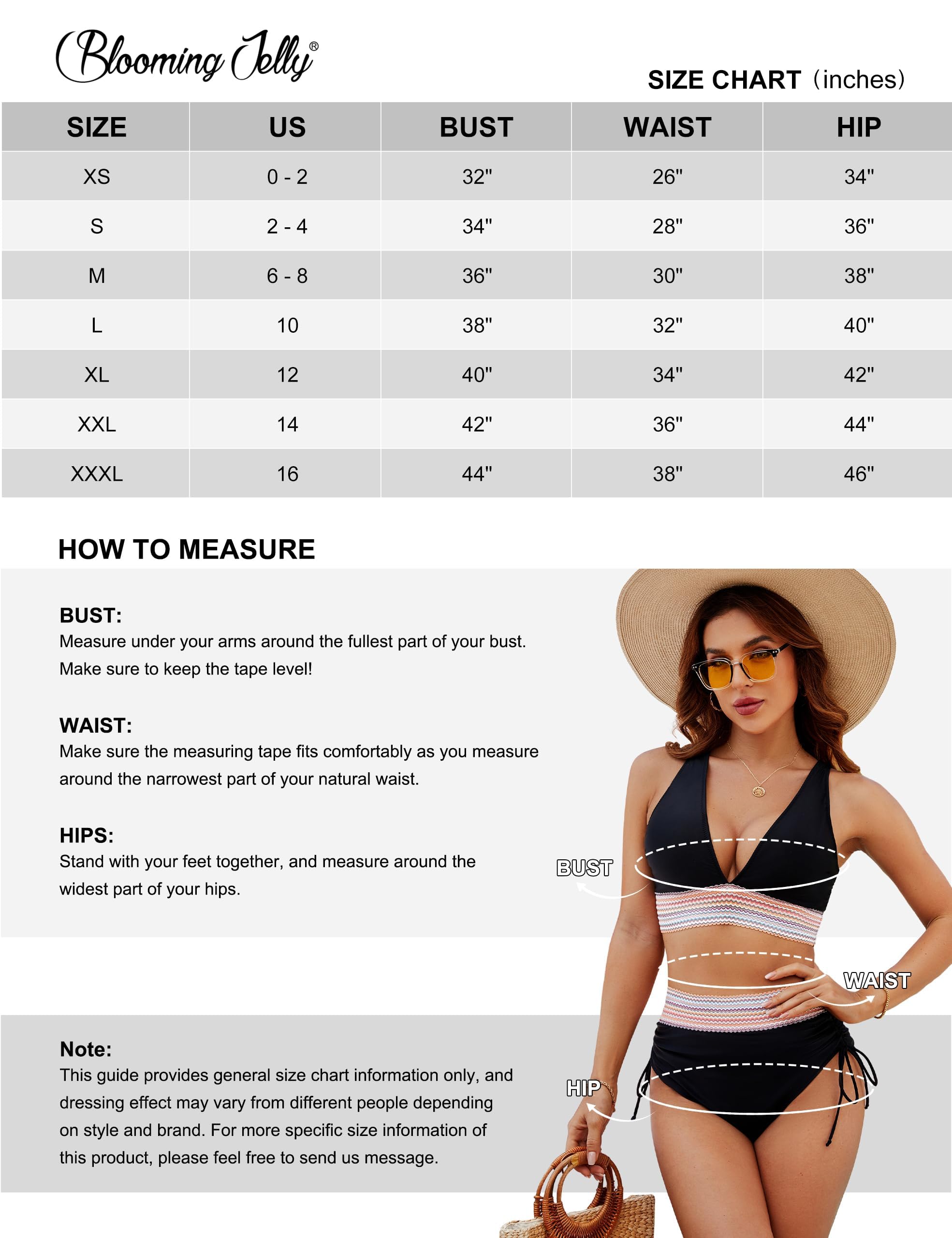 Blooming Jelly Womens High Waisted Bikini Tummy Control Swimsuits Two Piece Drawstring Bathing Suit (M, Black) - Image 7
