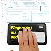 prismite Fingerprint Kit with Large Fingerprint Ink Pad and Fingerprint Cards, Applicable for FD-258, FPP2