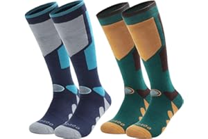 RIOROO Ski Socks, 2/3 Pairs for Skiing, Snowboarding, Outdoor Sports - Thermal Knee-High Warm Socks for Men, Women, Youth