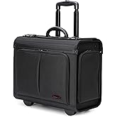 Alpine Swiss Rolling Briefcase Work Overnight Travel Bag Dual Locks Carry on Business Attache Case Black