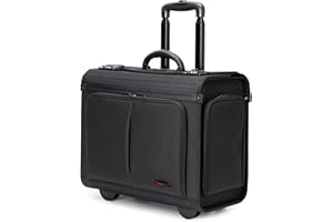 Alpine Swiss Rolling Briefcase Work Overnight Travel Bag Dual Locks Carry on Business Attache Case Black