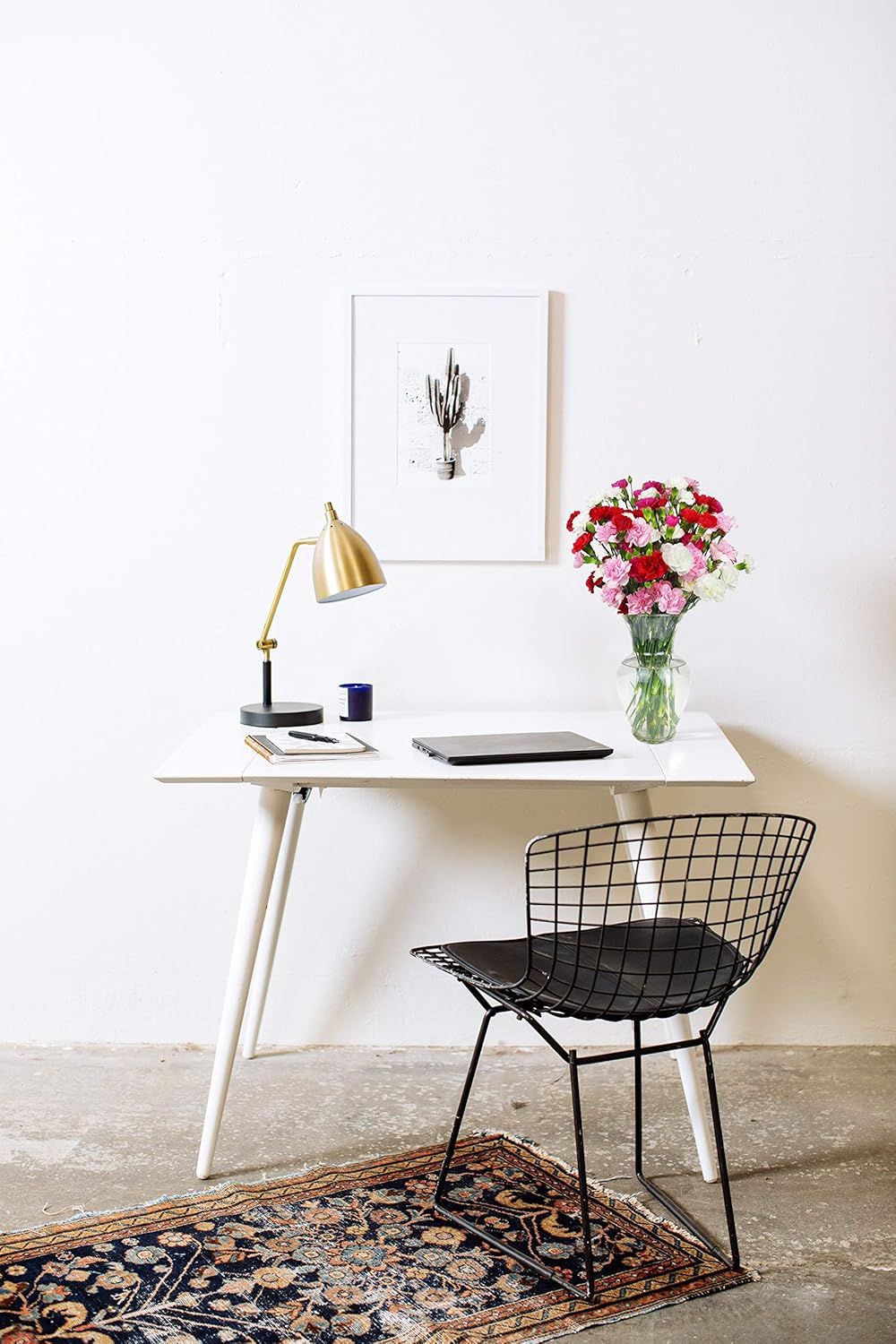 Amazon Com Benchmark Bouquets 20 Stem Rainbow Mini Carnations With Vase Fresh Cut Flowers Grocery Gourmet Food