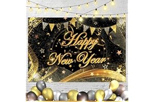 DMIGHT Large Happy New Year Backdrop - 71x48 Inch | Happy New Year Banner for Happy New Year Decorations 2024 | New Years Eve Party Supplies 2024 | New Years Banner for New Years Decorations