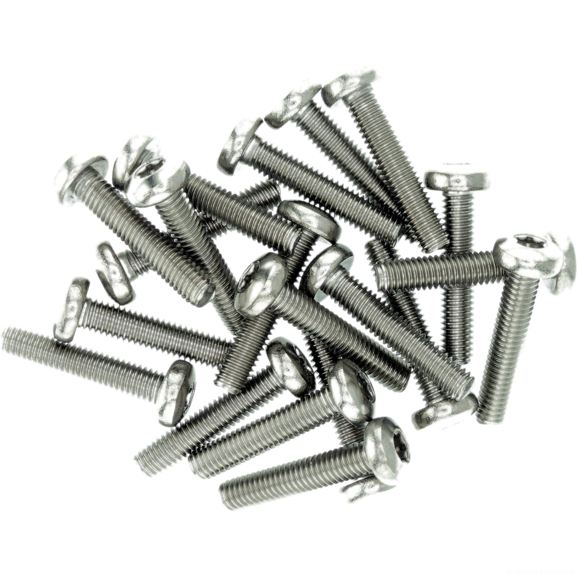 M3 (3mm x 20mm) TX Pan Thread Rolling Screw - Stainless Steel (A2) (Pack of 20)