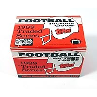 1989 Topps Traded Football Complete Mint 132 Card Set in Original Factory Set Box. Featuring Rookie Cards of Barry Sanders, T