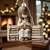 God Say You are Christian Christmas Ornament 2025, God Says I am 2D Flat Acrylic Christmas Ornament with Book Lover Bookworms, Religious Christmas Ornaments,Friendship Ornament