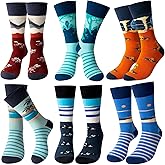 TENYSAF Fun Christmas Socks for Men - Funny Xmas Gifts for Men and Women Novelty Cozy Unisex Crew Cotton Sock Set