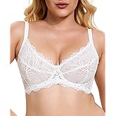 Redgray Minimizer Bras for Women Full Coverage Underwire Support Lace Push Up Bra for Heavy Breast Everyday Wear