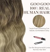 GOO GOO Tape In Hair Extensions 16inch 25g 10pcs 613 Blonde Ombre 9A view 7