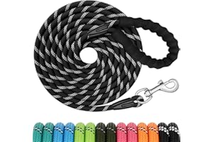 XiaZ Heavy Duty Dog Leash,15FT Long Rope Leash for Dog Training with Swivel Lockable Hook,Reflective Threads and Comfortable 