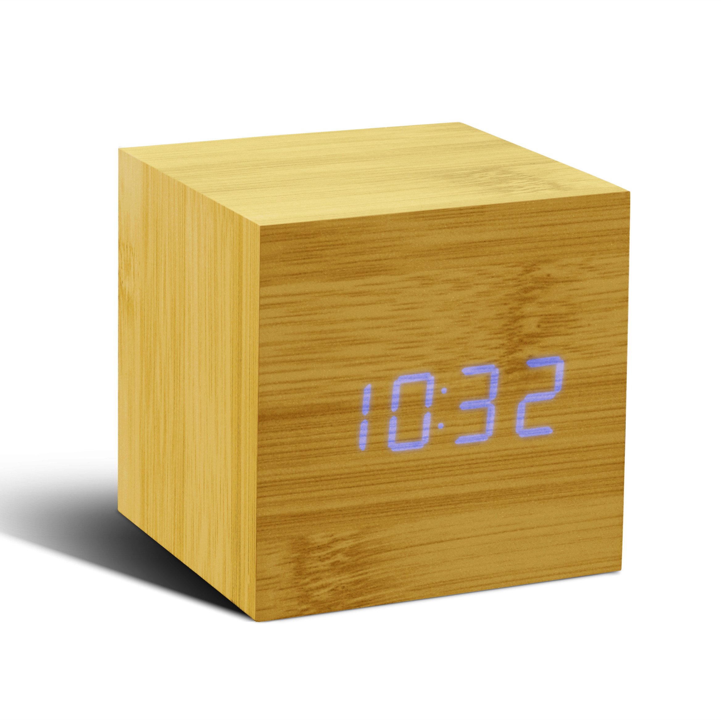 Gingko Cube Click Clock Beech, GK08G11