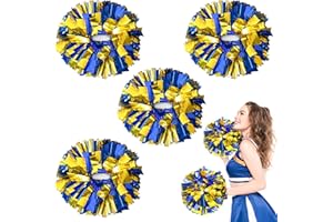 4Pcs Upgraded 12inch Metallic Cheerleading Pom Poms, HOLENGS Cheerleader Pompoms Cheer Poms for Kids Adults, Cheering Squad Pompoms for School Sports Games Dance Party