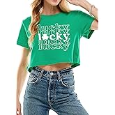 Funny St Patricks Day Outfits Shirt Women Sexy Saint Patricks Day Shamrock Clover Crop Tops for Teen Girls