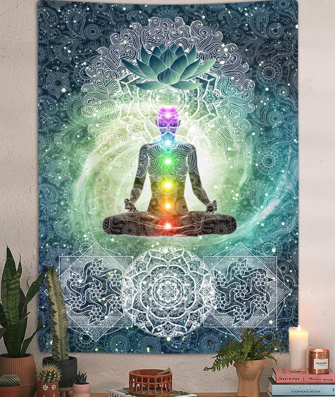 Tapestries - Chakra Tapestry, Seven Chakra Yoga Meditation Zen Decor Small Tapestry Wall Hanging for Bedroom, Hippie Lotus Spiritual Tapestries Poster Beach Blanket College Dorm Home (30W X 40H)