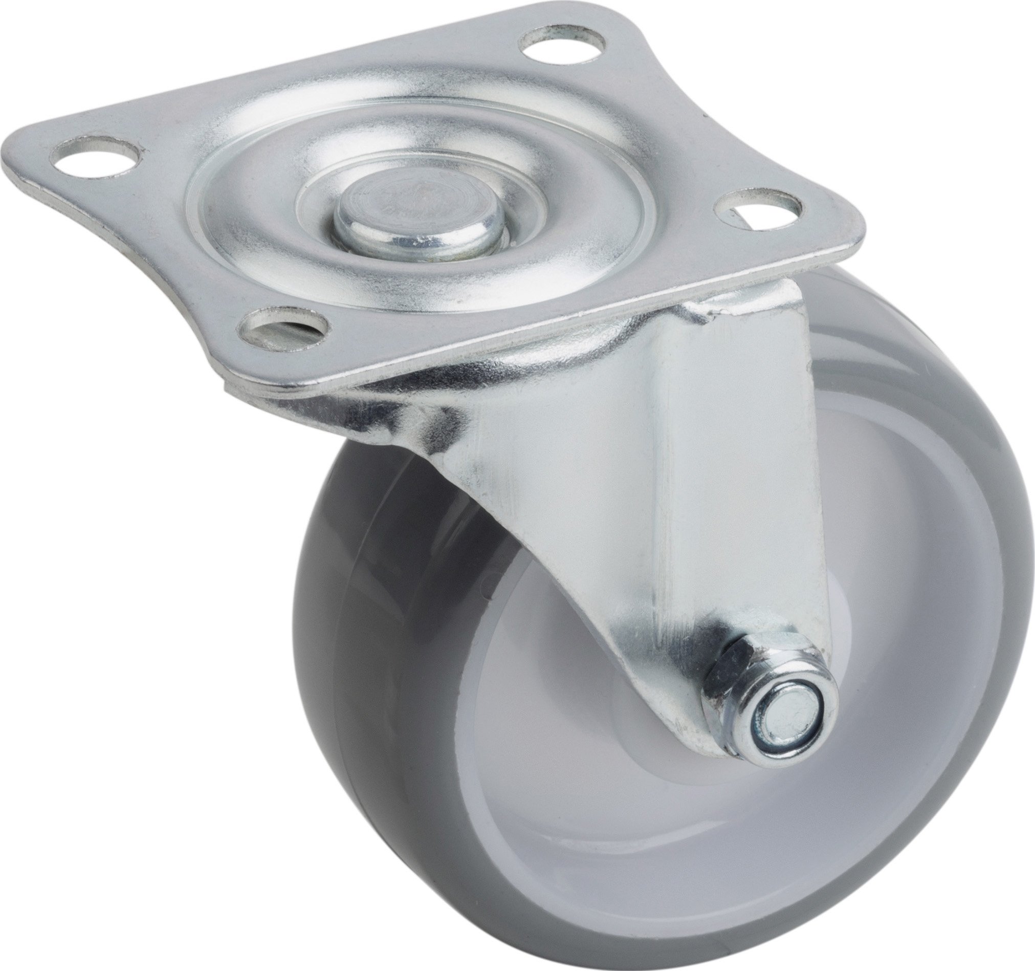 Metafranc Swivel Castor Diameter 75 mm - 70 x 59 mm Plate - Polyurethane Wheel - Soft Tread - Roller Bearing - 75 kg Load Capacity/Transport Castor/Furniture Castor/Heavy Duty Castor / 802920