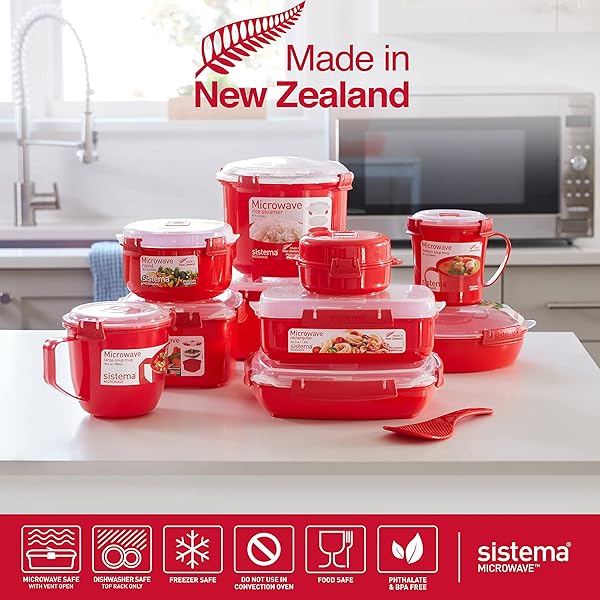 SISTEMA 1109ZS MICROWAVE COLLECTION NOODLE BOWL, 1 COUNT (PACK OF 1), RED