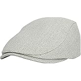 WITHMOONS Ivy Cap Straw Weave Linen-Like Cotton Cabbie Newsboy Hat MZ30038