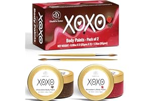 DUDE'S LOVE Edible Flavored Body Paints Set for Couples – Honeymoon Gifts Set | Stawberry & Chocolate | Pack of 2 – Enhance Fun & Intimacy with Skin-Friendly, Mess-Free | Easy-to-Clean – (0.88oz x 2 )1.76 Oz