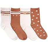 MUK LUKS Women's 4-Pack Poly Howdy Crew Socks