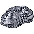 Mens Newsboy Cap High Woolen Tweed Gatsby Hat Ivy Cabbie Flat Golf Cap for Fathers Women Unisex