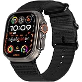 Hiking Trail Nylon Band | The Original Rugged Compatible with Apple Watch Band for Men & Women - Soft, Breathable, Woven Water-Resistant Nylon Mens iWatch Strap | Fits Ultra 3/2/1, SE, 49mm 46mm 45mm 44mm Series 11 & All Models (Black)