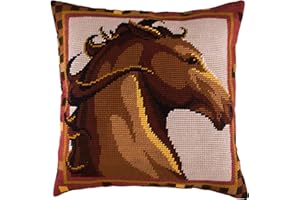 Brvsk. Stallion. Needlepoint Kit. Throw Pillow 16×16 Inches. Printed Tapestry Canvas, European Quality