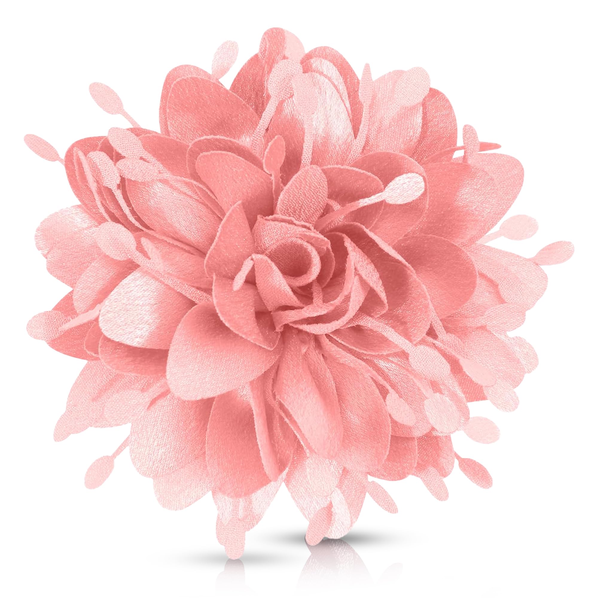 Photo 1 of 3.9 Inches Elegant Brooch Flower Hair Clips for Women | Dainty Satin Chiffon Fabric Brooch Pins for Clothes | Floral Hair Clips for Women | Ponytail Holder, Flower Hair Accessories for Woman
