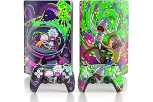 Heiko Stickers are Suitable for PS5 Console Skin disc Version, Compatible with PlayStation 5 Console/Controller Shell, Bubble-Free Sticker Protection, Third-Party PS5 Accessories(R & M)